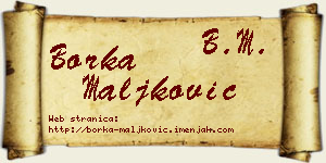 Borka Maljković vizit kartica